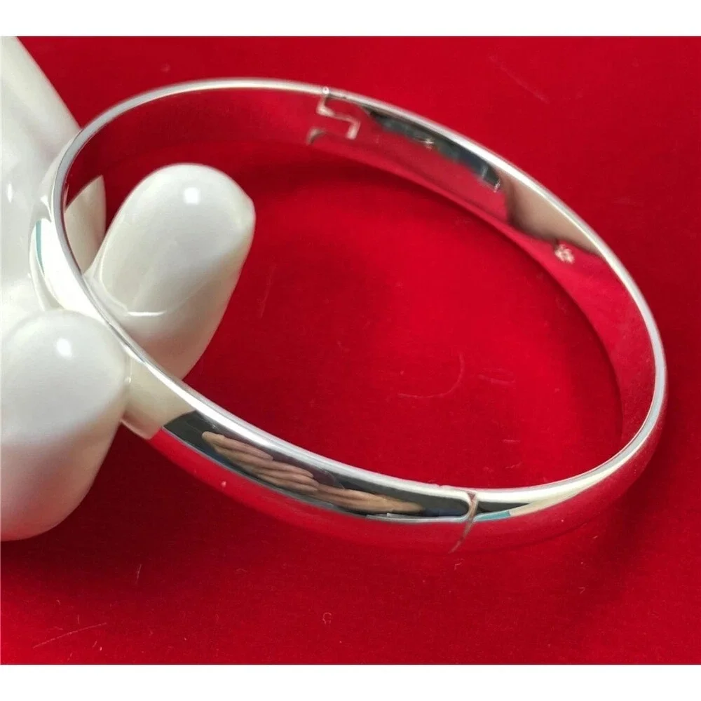 NEW Small Classic Polished Hinged Bracelet Sterling Silver Bangle, 7”‎